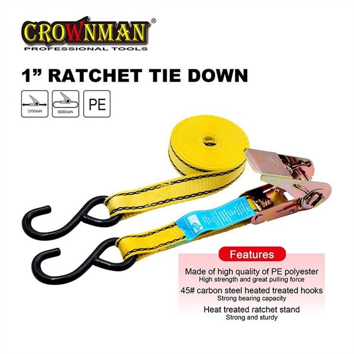 Cuerda tensa para coche CROWNMAN, cuerda de amarre con trinquete