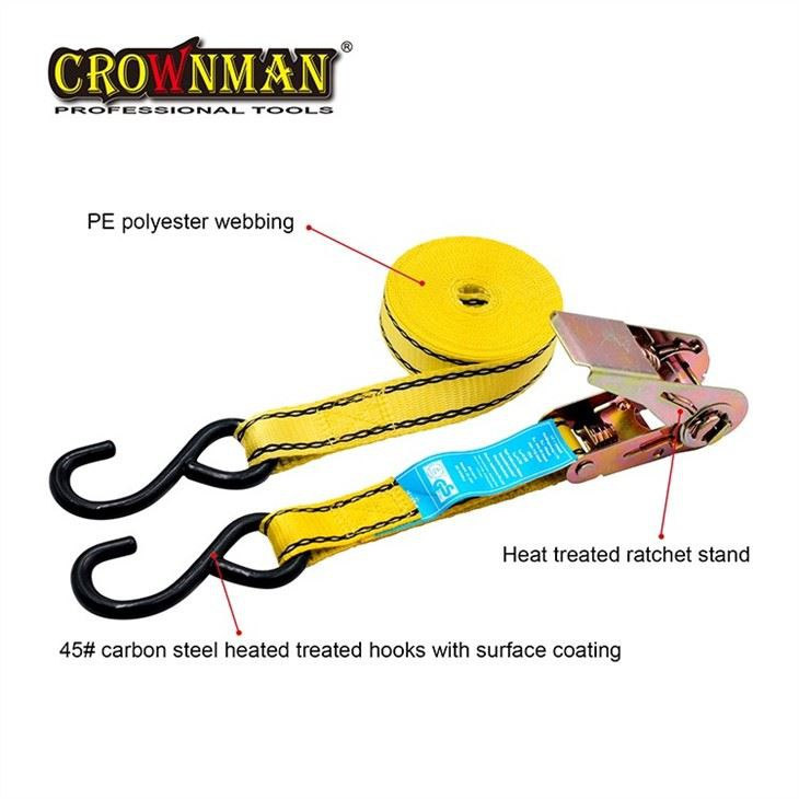 Cuerda tensa para coche CROWNMAN, cuerda de amarre con trinquete