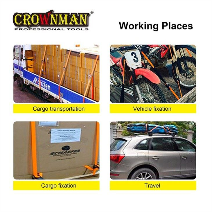 Cuerda tensa para coche CROWNMAN, cuerda de amarre con trinquete