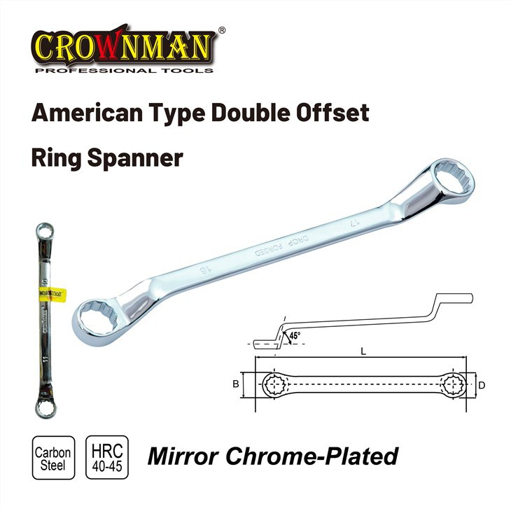 Llave de estrella de doble acodada tipo americano